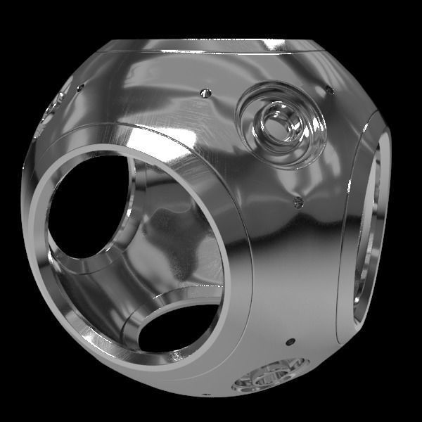 Metal Decor Sphere 3D model_9