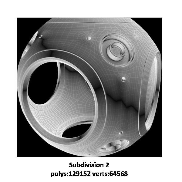 Metal Decor Sphere 3D model_5