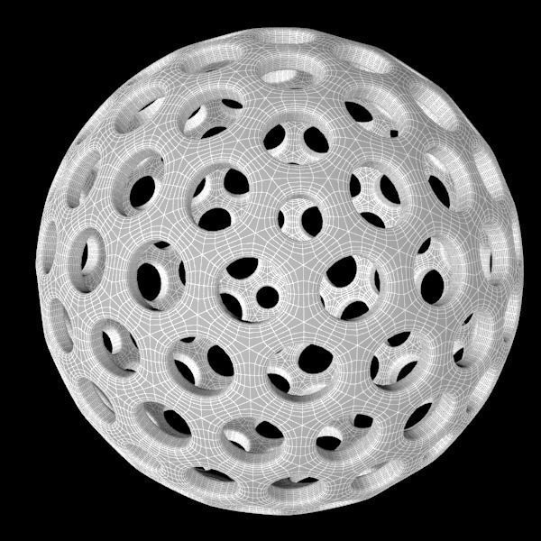 Metal Decor Sphere 3D model_16