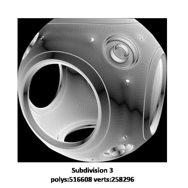 Metal Decor Sphere 3D model_6