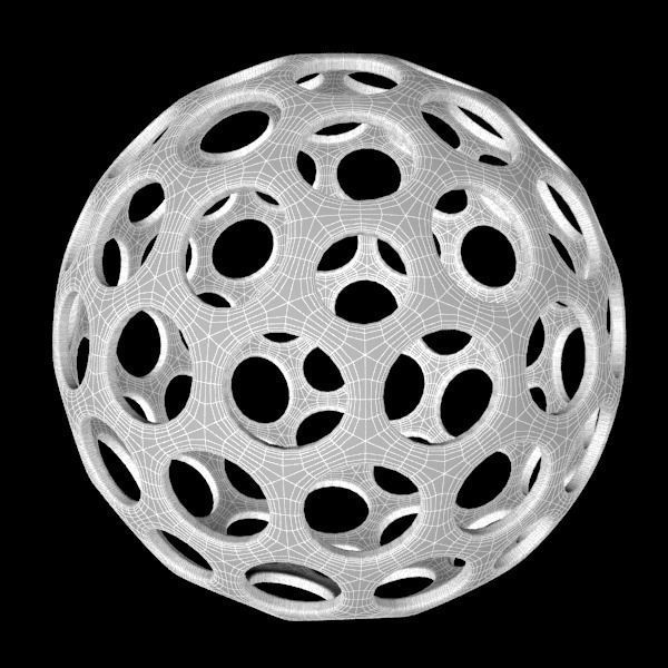 Metal Decor Sphere 3D model_14