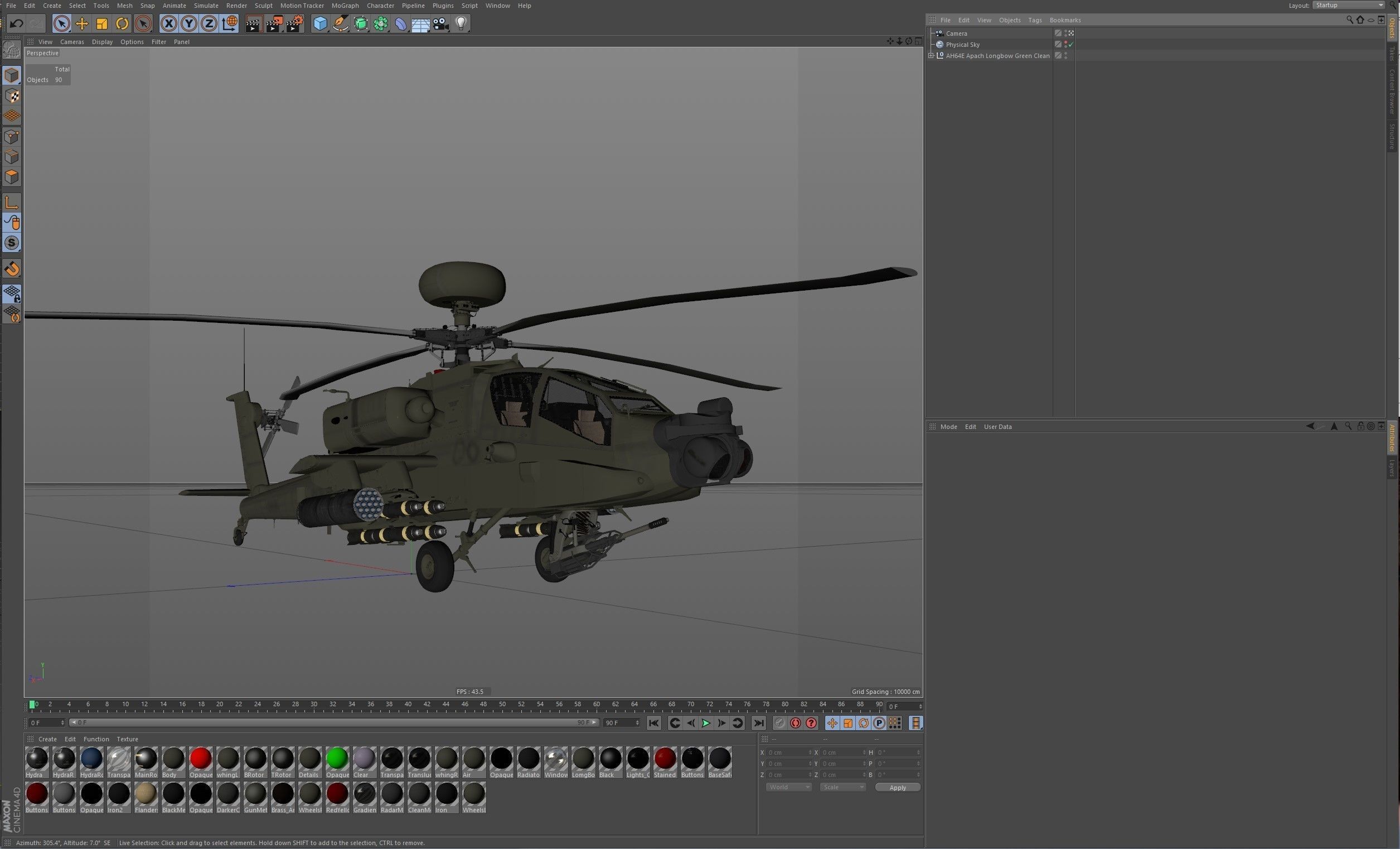 AH64E Apache Longbow Helicopter Green Clean 3D model_22