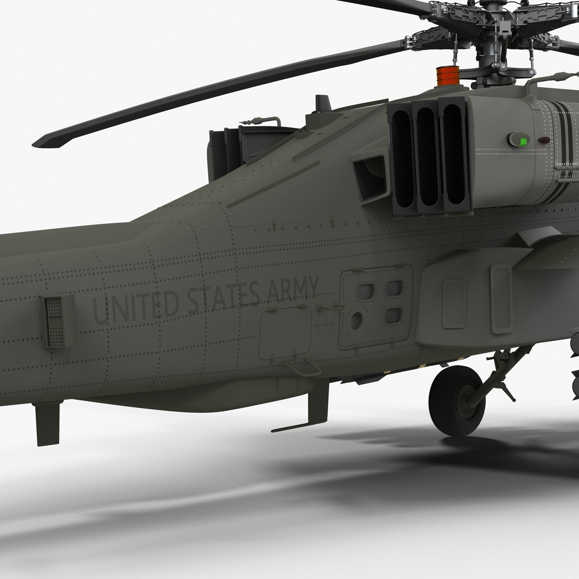 AH64E Apache Longbow Helicopter Green Clean 3D model_17