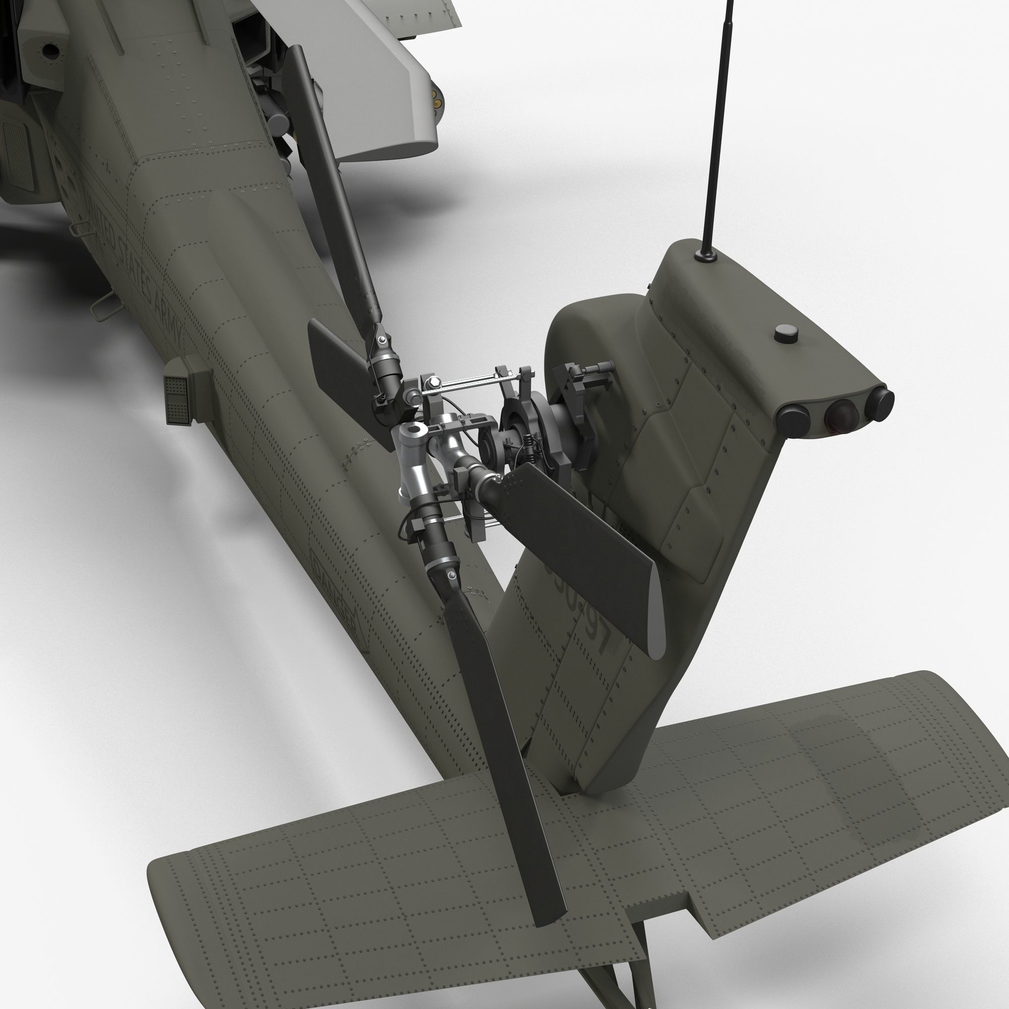 AH64E Apache Longbow Helicopter Green Clean 3D model_15