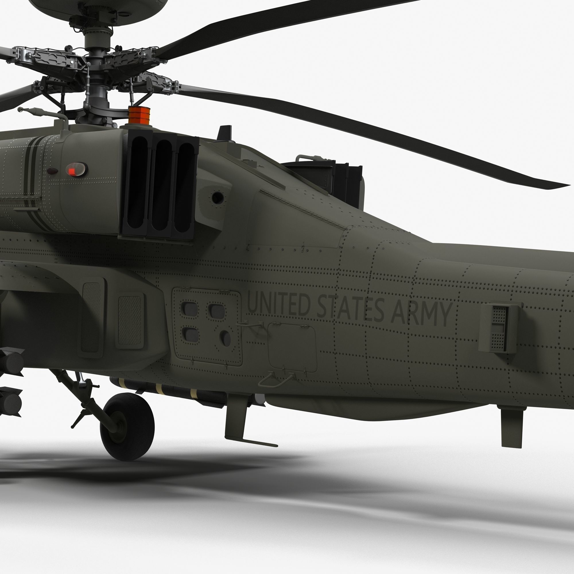 AH64E Apache Longbow Helicopter Green Clean 3D model_16