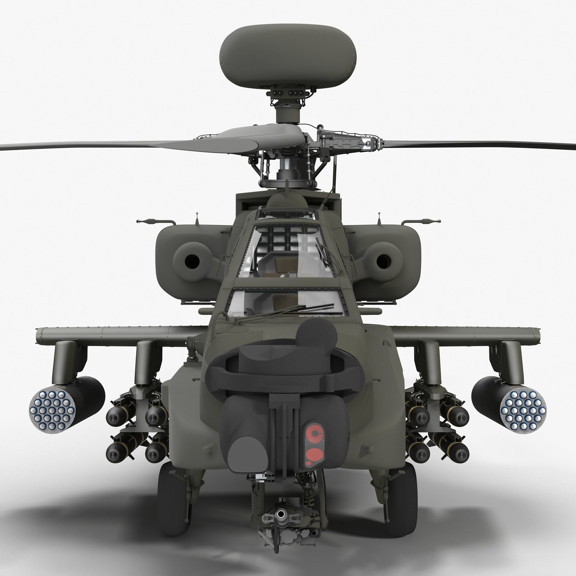 AH64E Apache Longbow Helicopter Green Clean 3D model_9