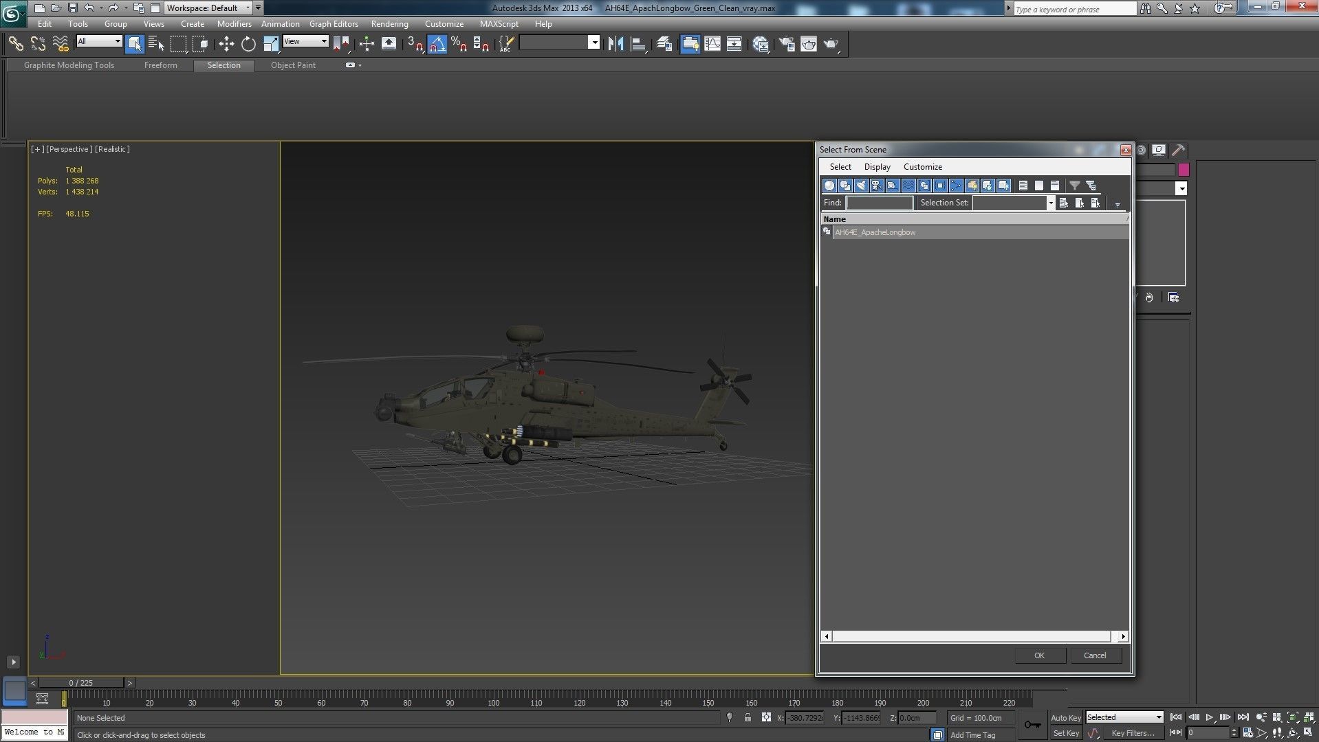AH64E Apache Longbow Helicopter Green Clean 3D model_20