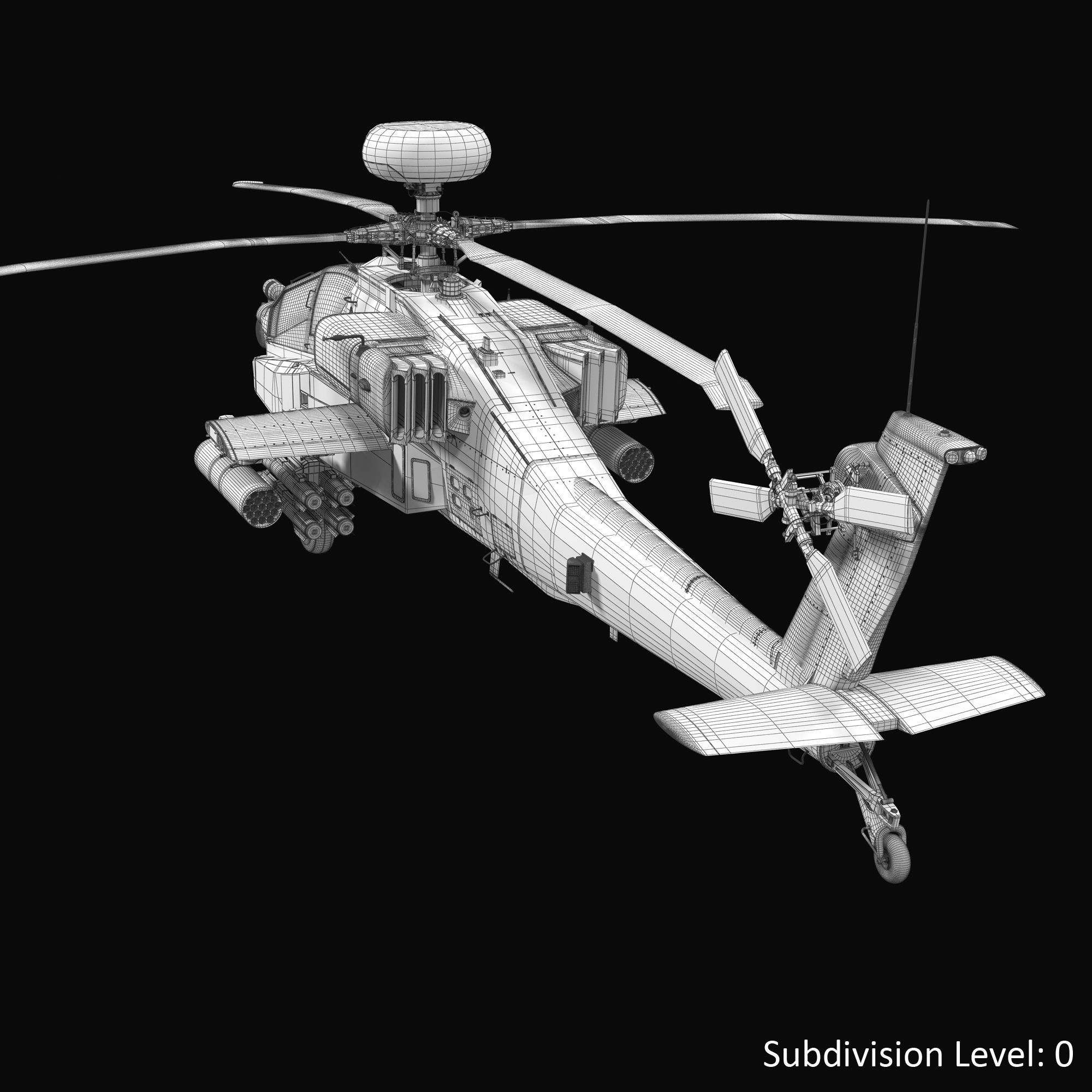 AH64E Apache Longbow Helicopter Green Clean 3D model_29