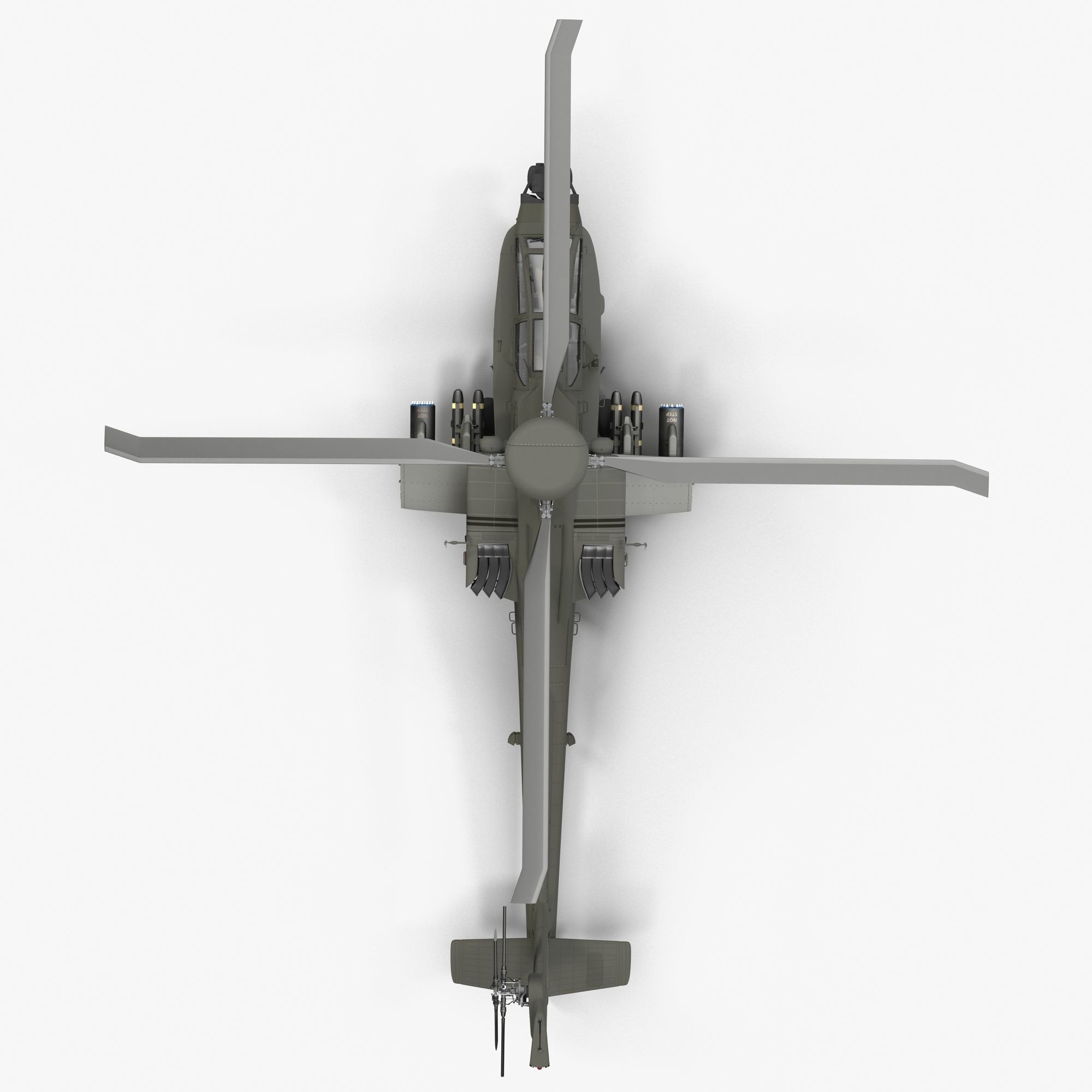 AH64E Apache Longbow Helicopter Green Clean 3D model_10