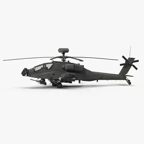 AH64E Apache Longbow Helicopter Green Clean 3D model