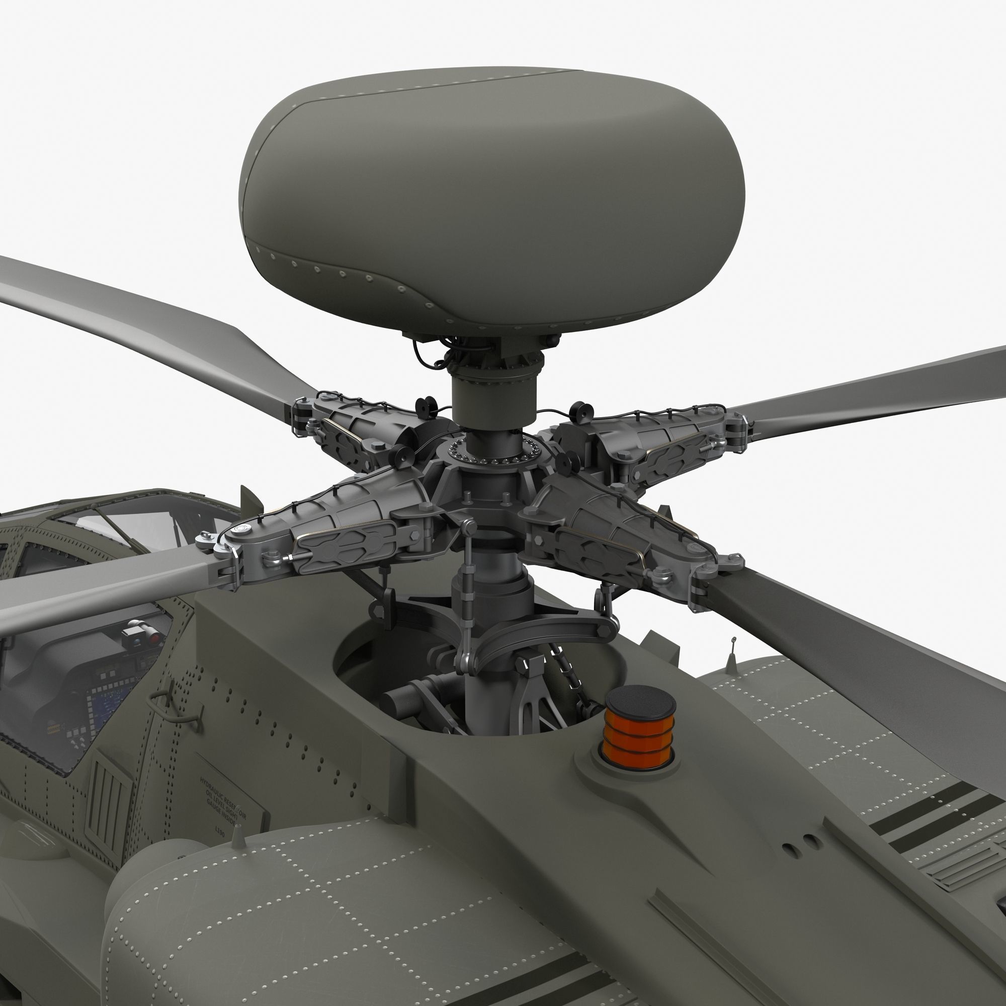 AH64E Apache Longbow Helicopter Green Clean 3D model_14