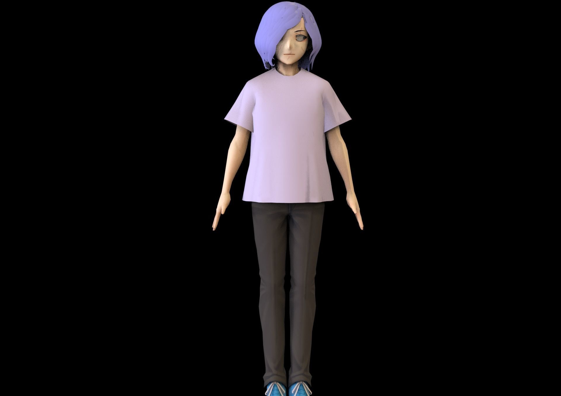 game ready Low Poly Anime Character 32 Low-poly 3D model_1
