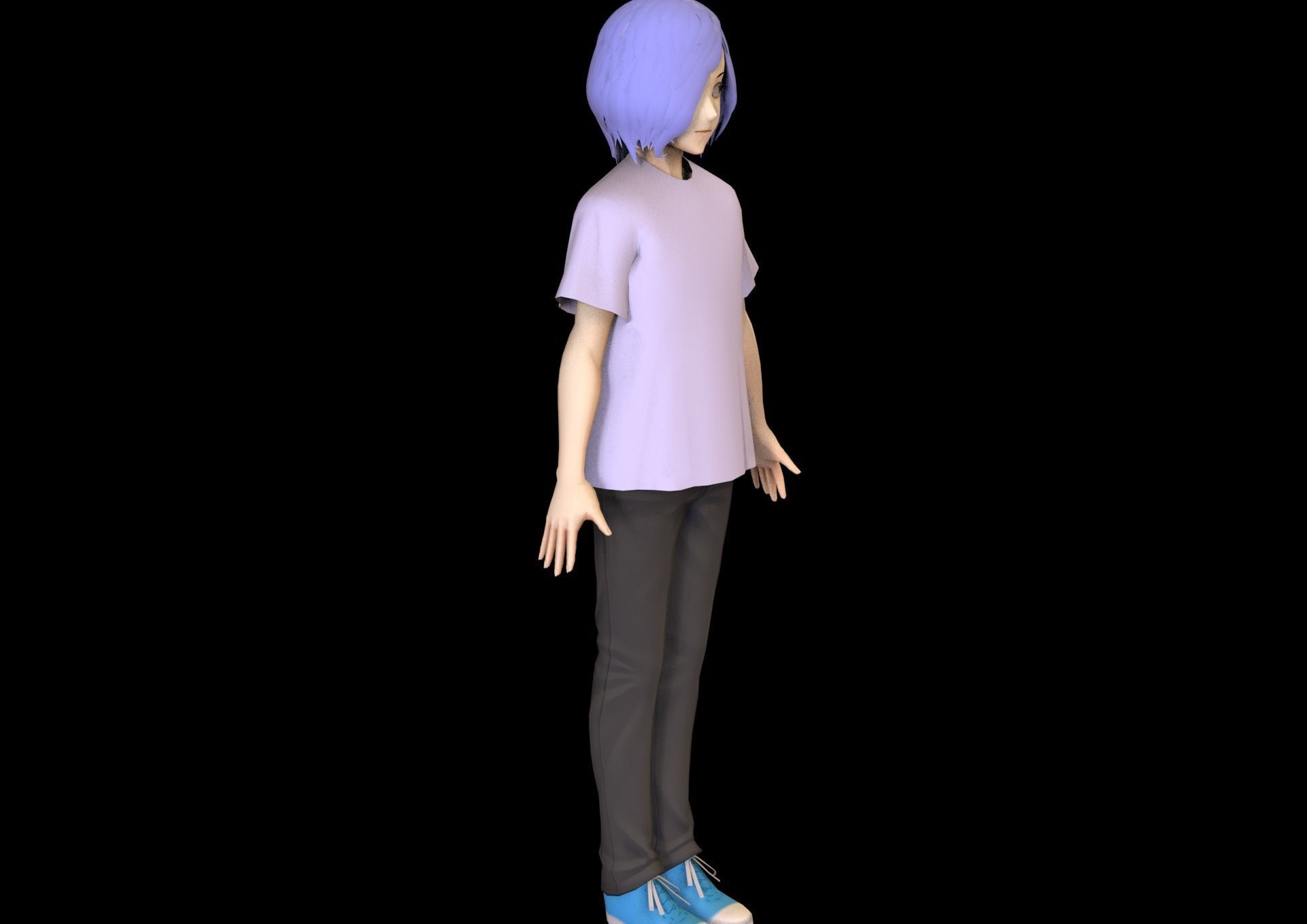 game ready Low Poly Anime Character 32 Low-poly 3D model_2