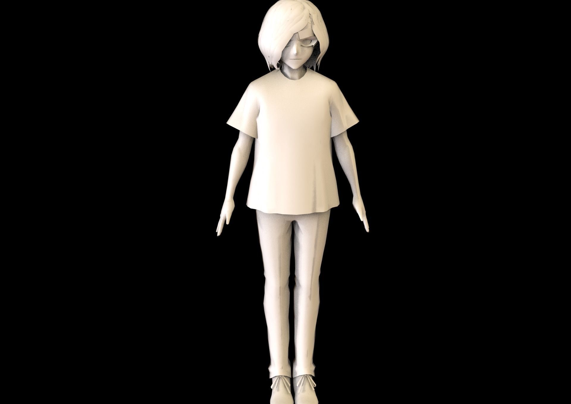game ready Low Poly Anime Character 32 Low-poly 3D model_5