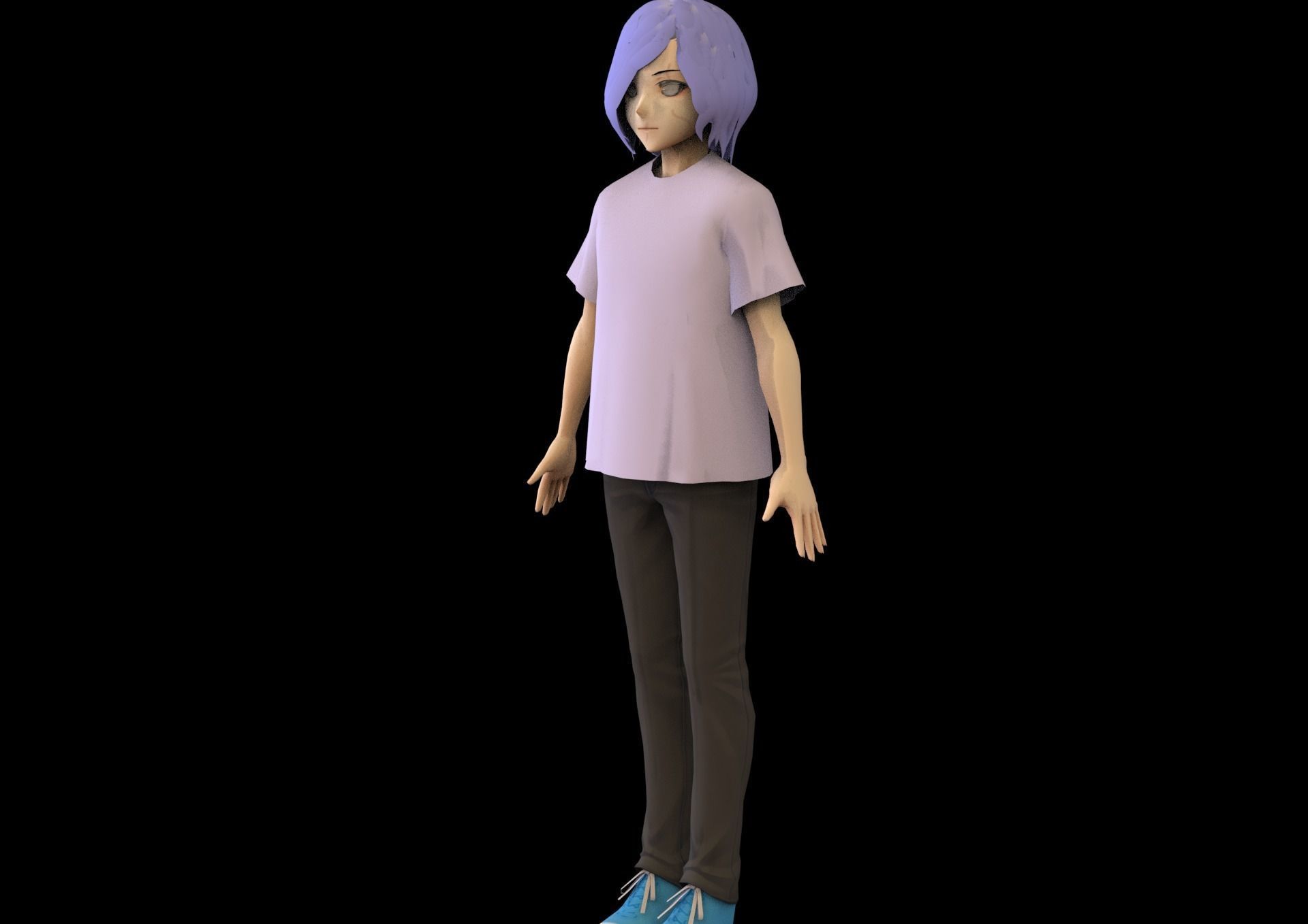 game ready Low Poly Anime Character 32 Low-poly 3D model_4