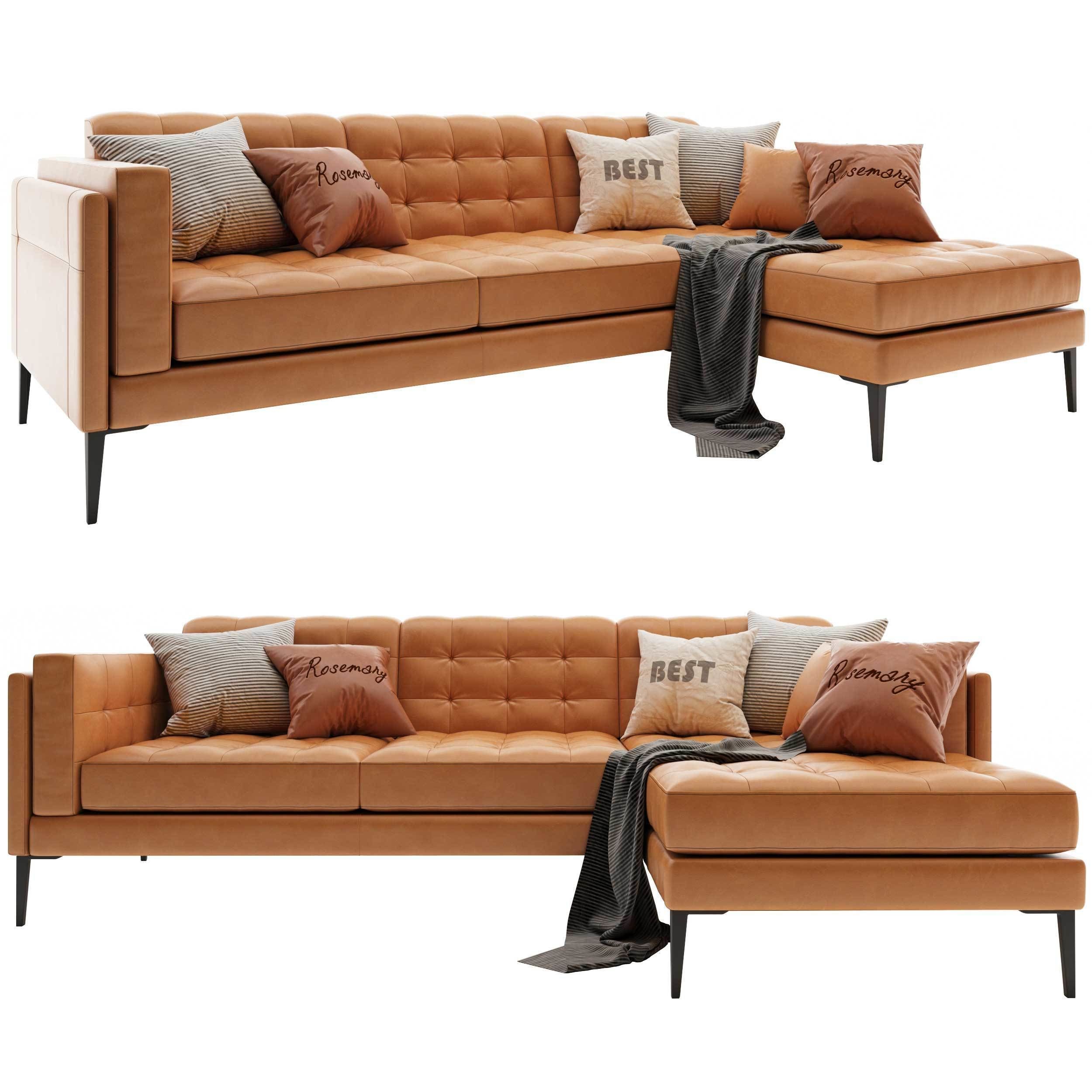 PA-MODERN-LEATHER-LSHAPE-SOFA-03 sectional sofa in tan leather 3D model_2