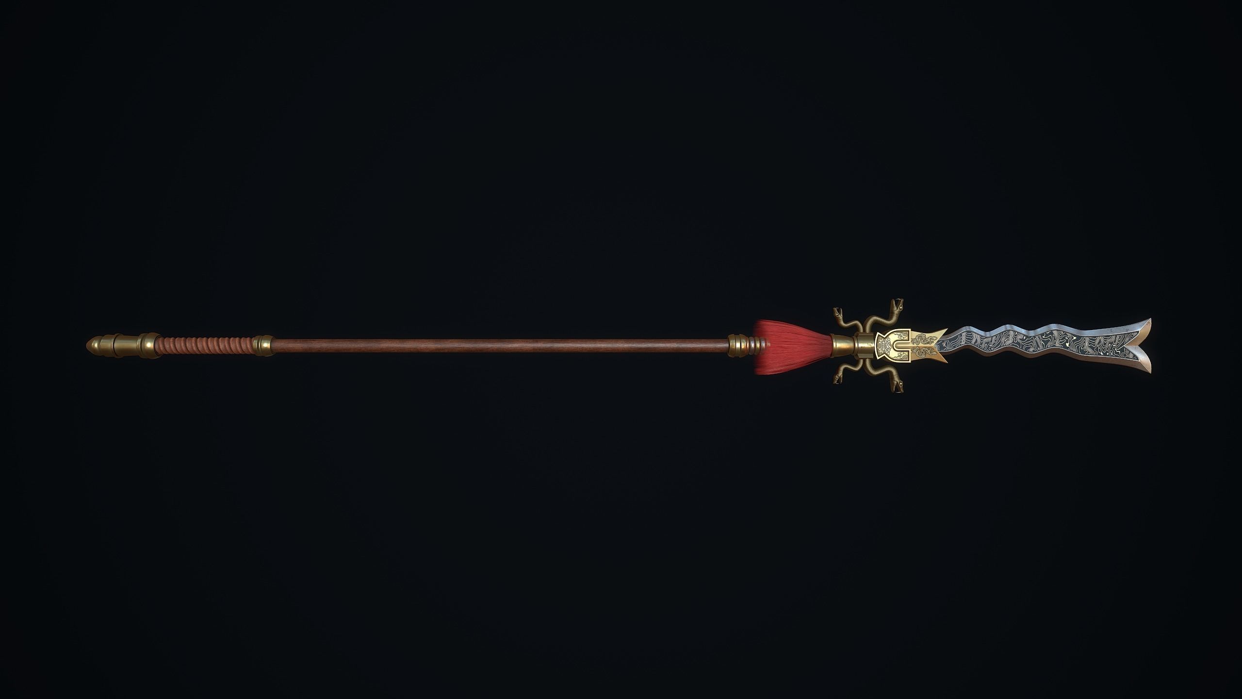 Serpent spear Low-poly 3D model_8