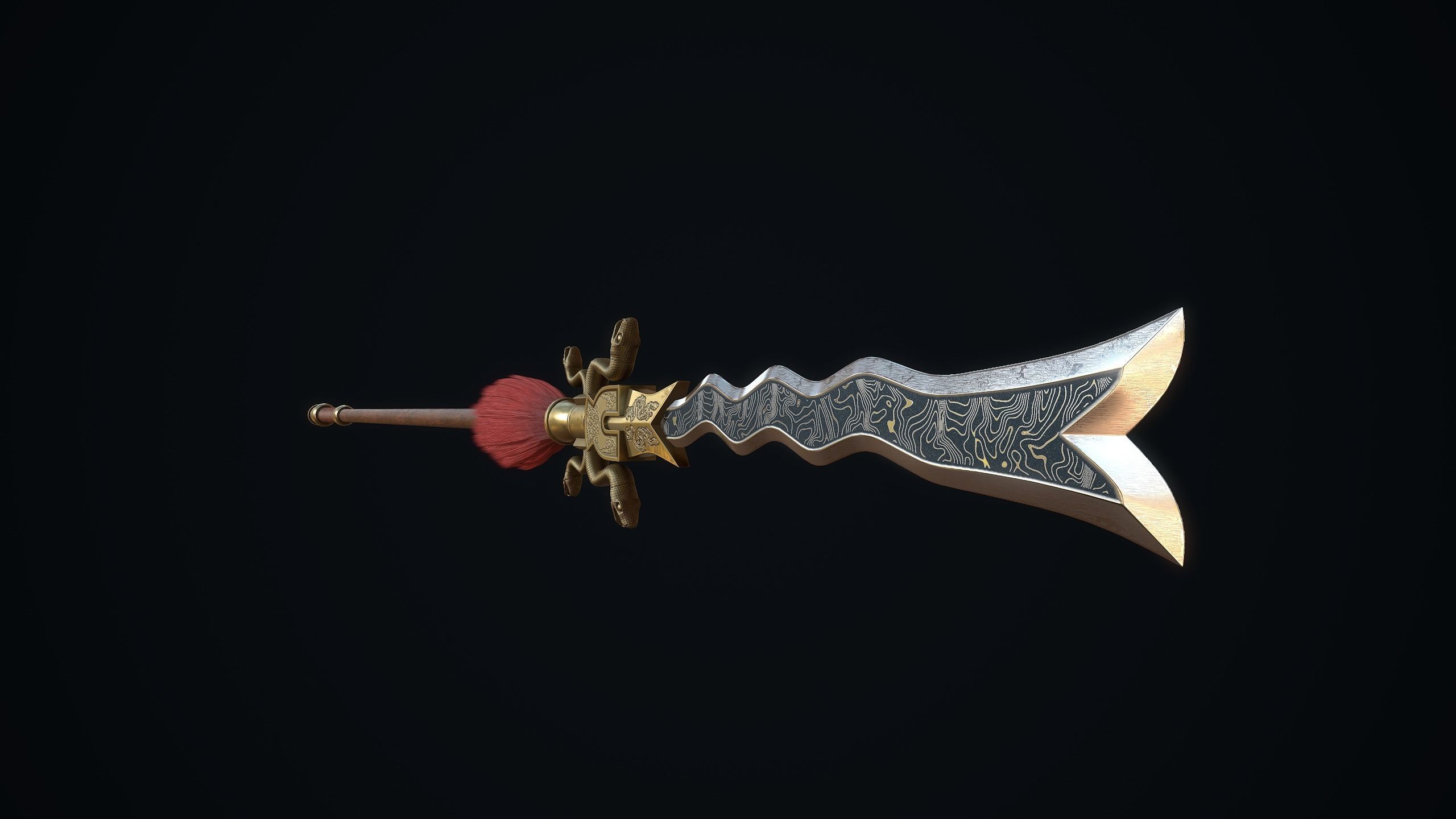 Serpent spear Low-poly 3D model_3