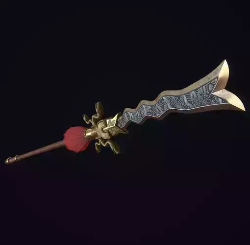 Serpent spear Low-poly 3D model