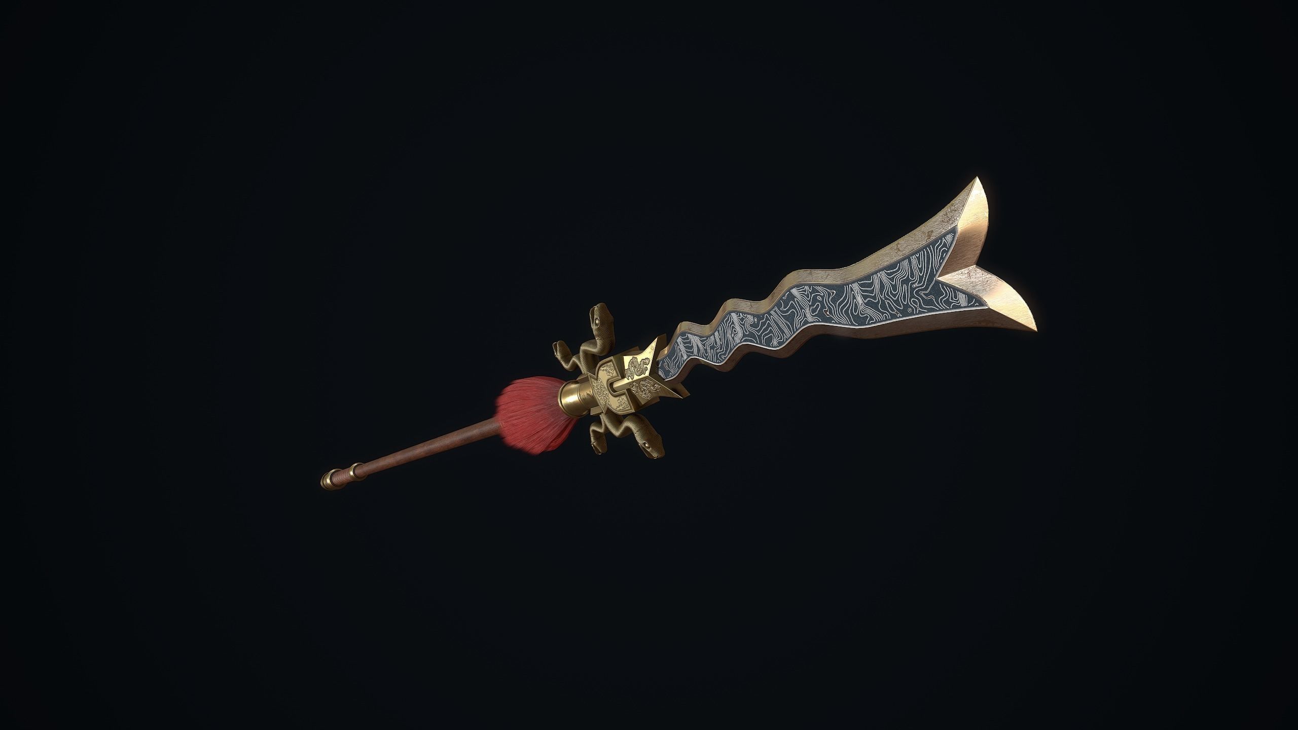 Serpent spear Low-poly 3D model_4