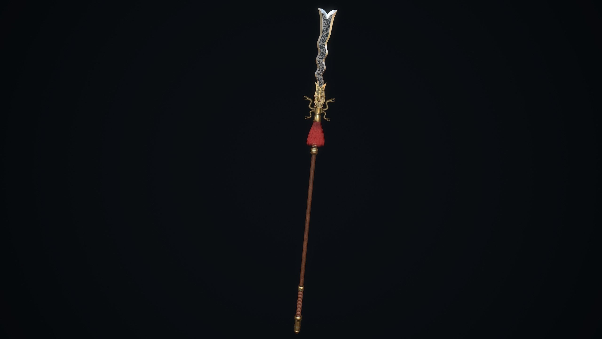 Serpent spear Low-poly 3D model_10