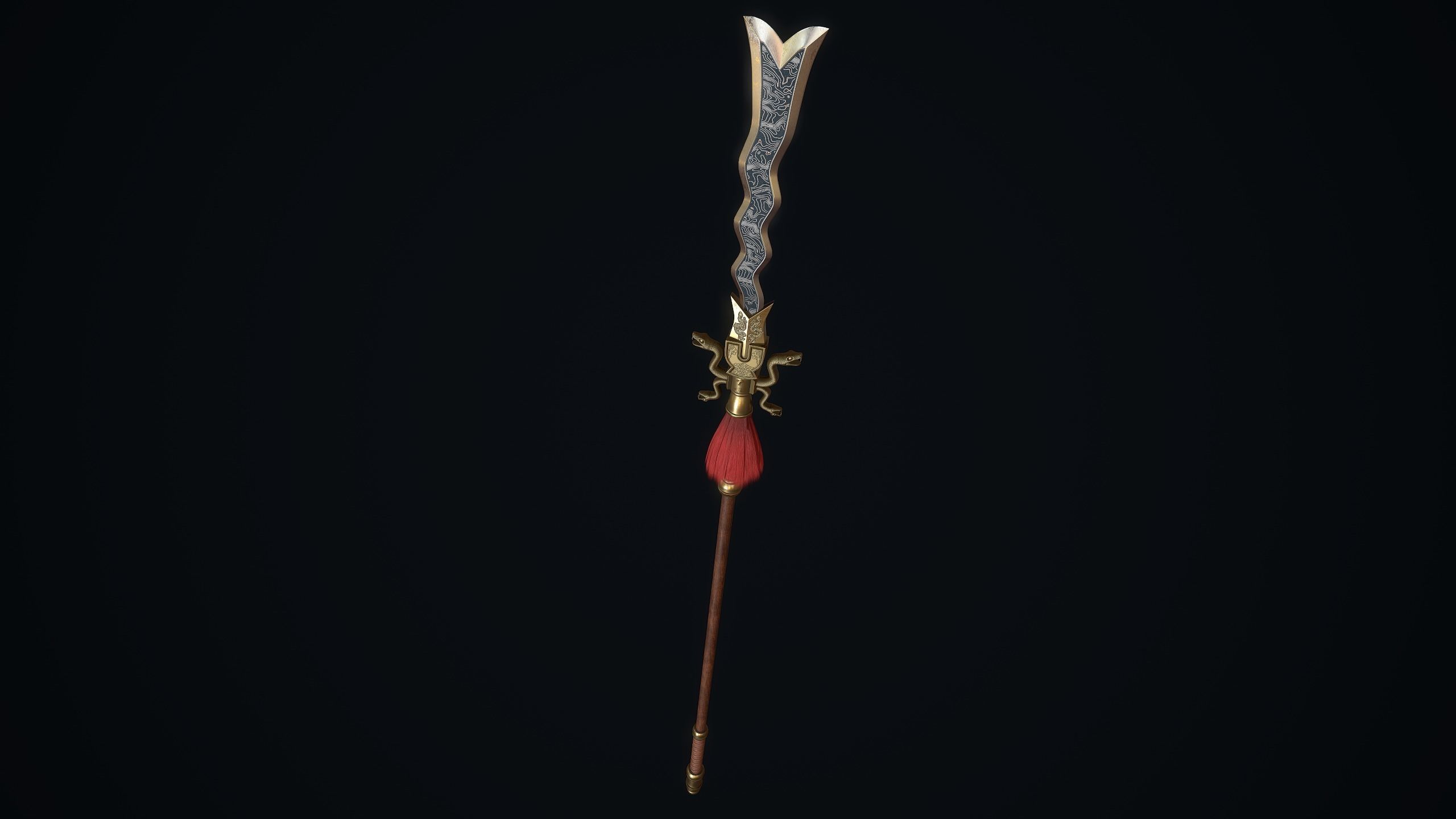 Serpent spear Low-poly 3D model_6