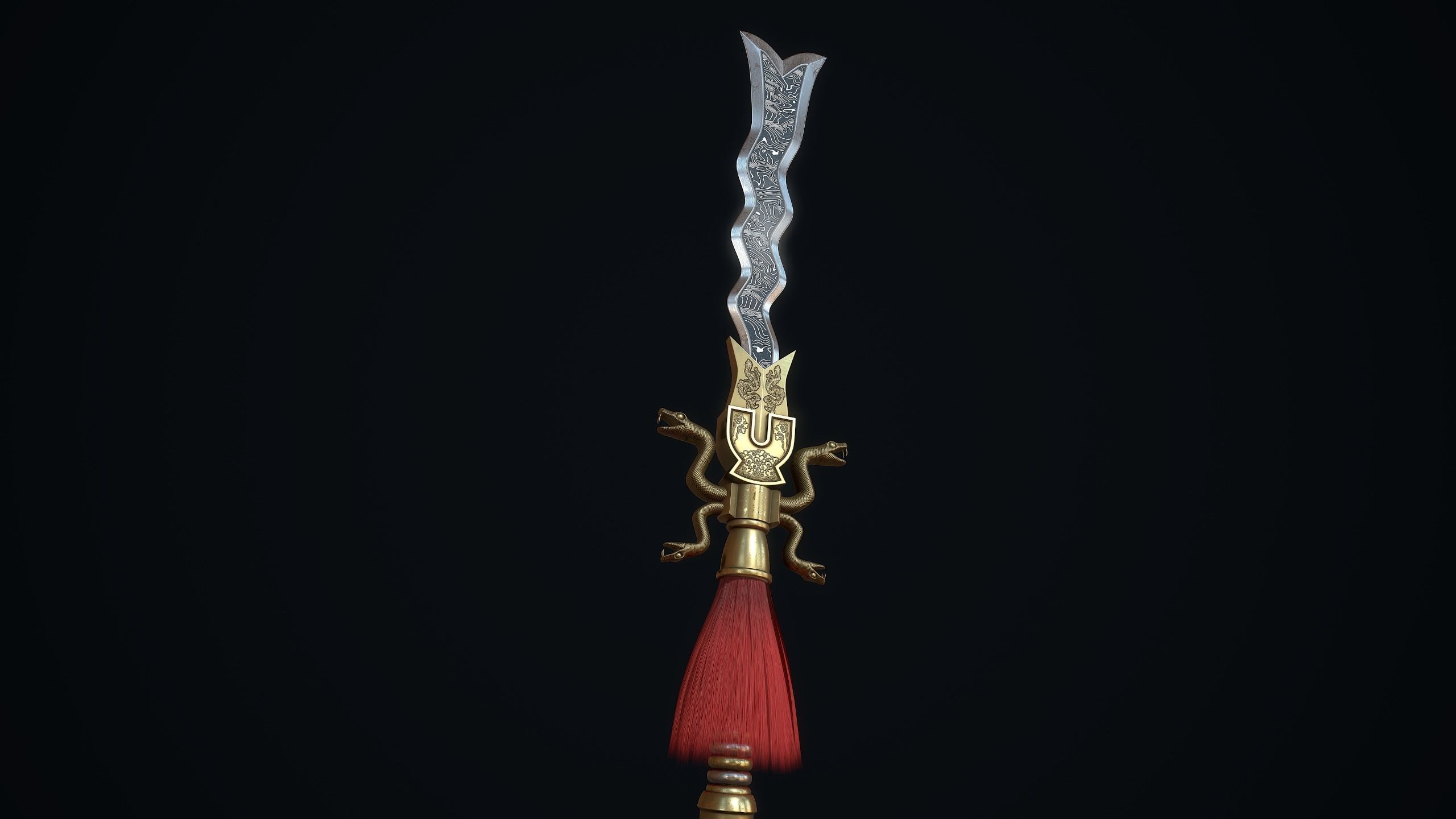 Serpent spear Low-poly 3D model_7