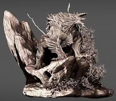 Monster-hunter-zinogre statue of creature 3D print model_2