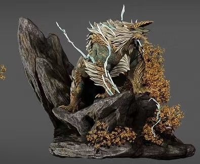 Monster-hunter-zinogre statue of creature 3D print model_1