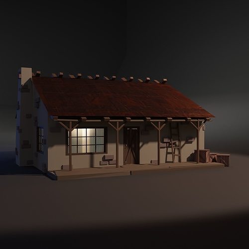Rural Home Low poly 3D model