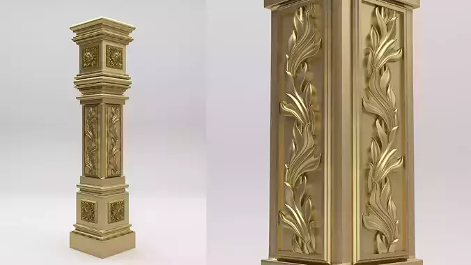 Carved Column 3D model Carved Column 3D model