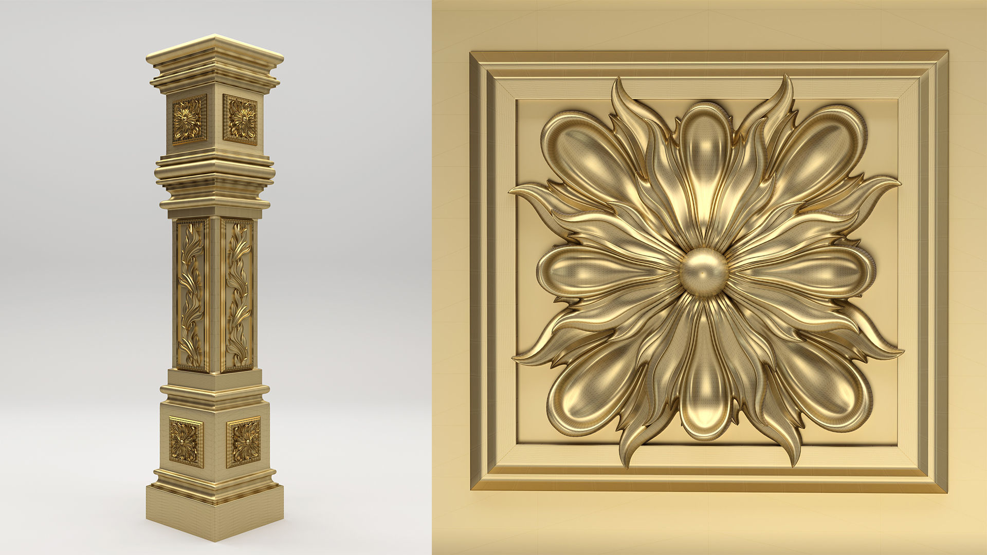 Carved Column 3D model_1