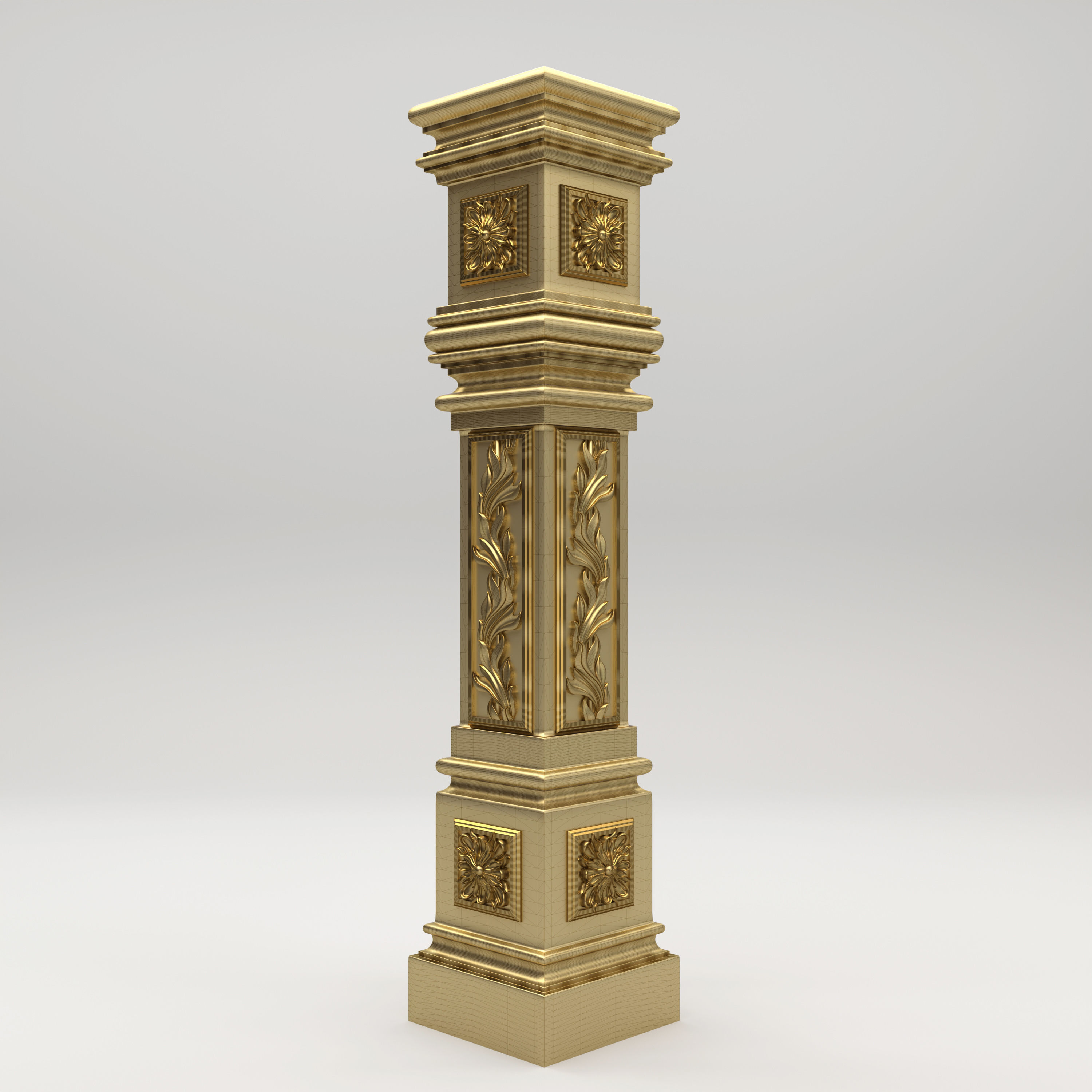 Carved Column 3D model_2