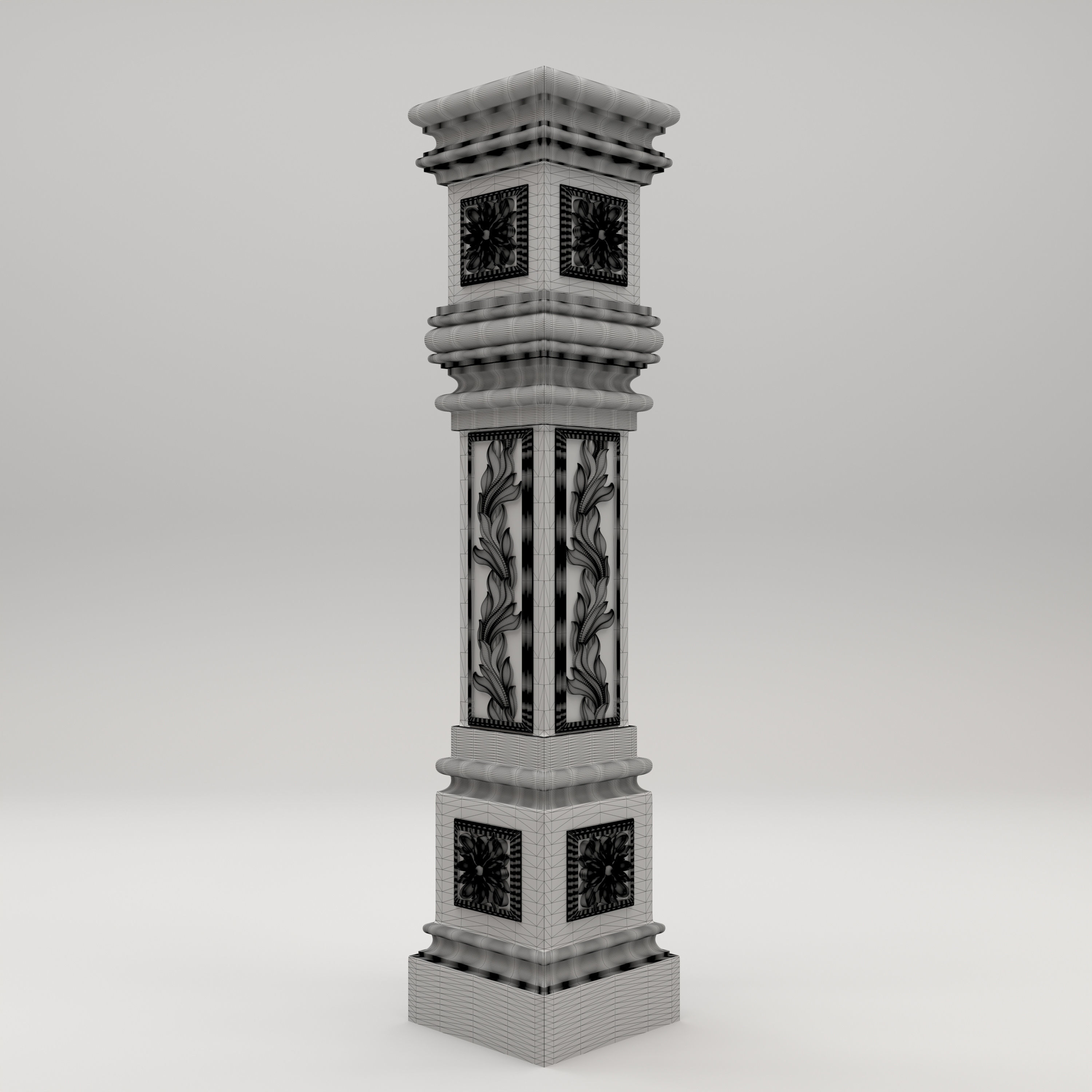 Carved Column 3D model_5