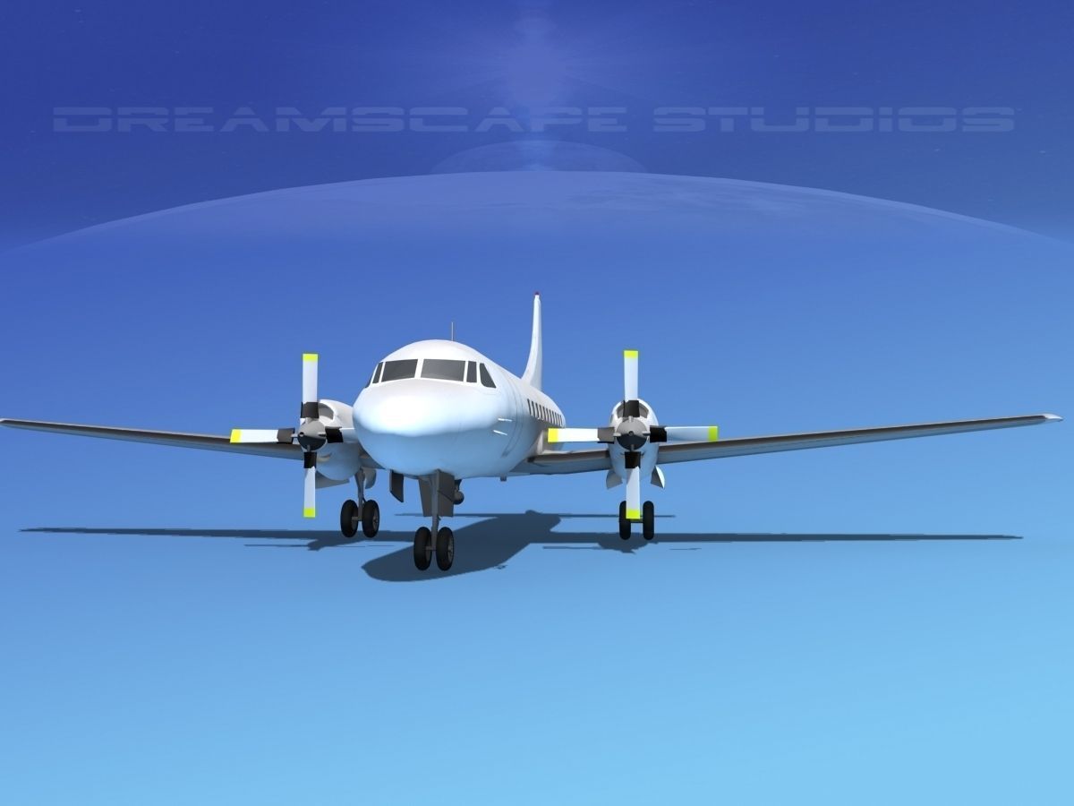 Convair CV-580 Unmarked 1 3D model_1