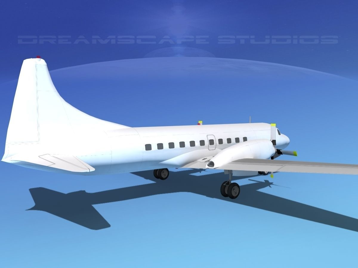 Convair CV-580 Unmarked 1 3D model_6