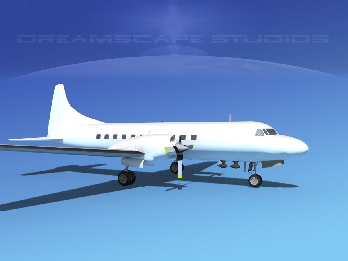 Convair CV-580 Unmarked 1 3D model_3