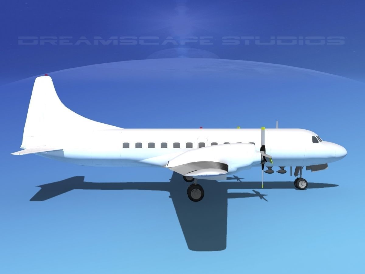 Convair CV-580 Unmarked 1 3D model_4