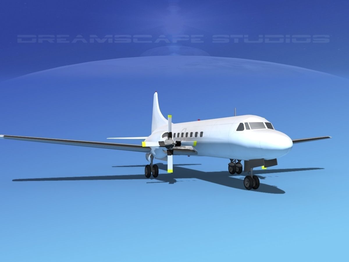 Convair CV-580 Unmarked 1 3D model_2