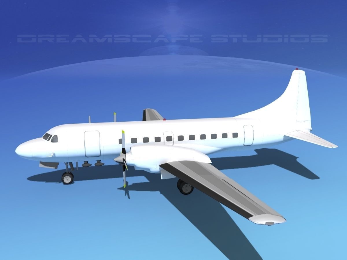 Convair CV-580 Unmarked 1 3D model_9