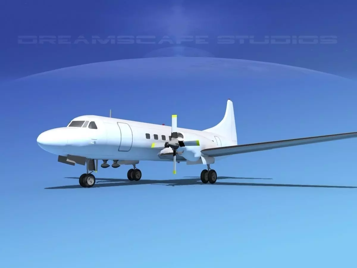 Convair CV-580 Unmarked 1 3D model_0