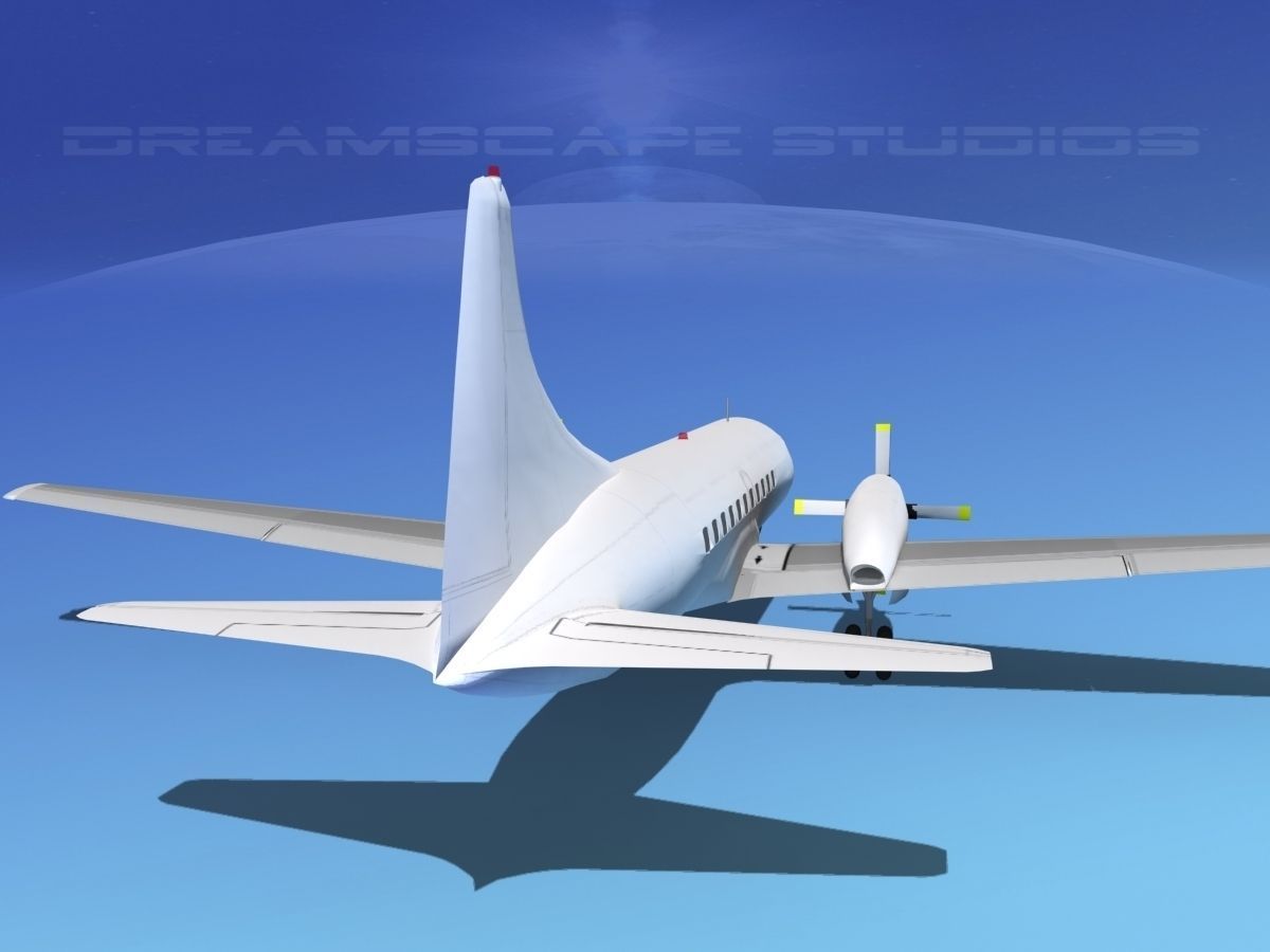 Convair CV-580 Unmarked 1 3D model_5