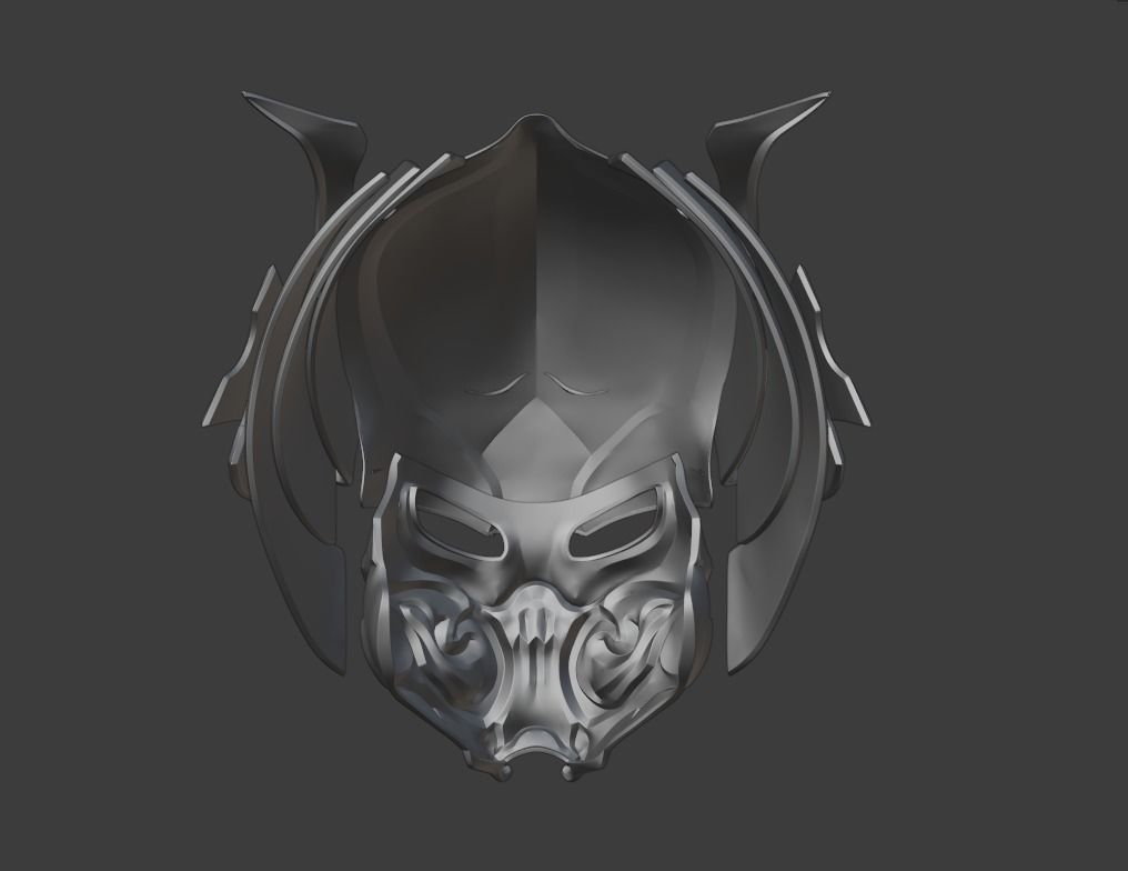 Predator mask - Samurai 3D print model_16