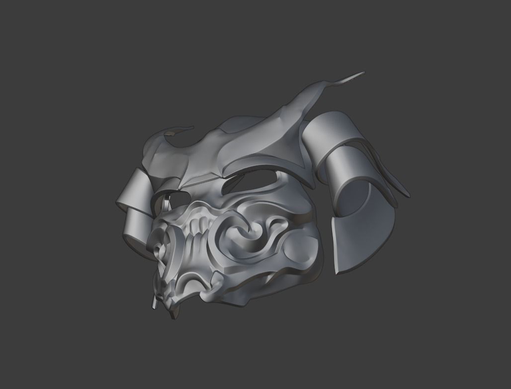 Predator mask - Samurai 3D print model_14