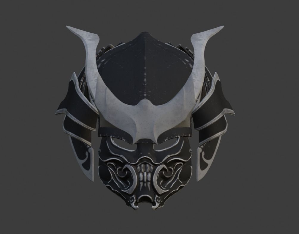 Predator mask - Samurai 3D print model_4