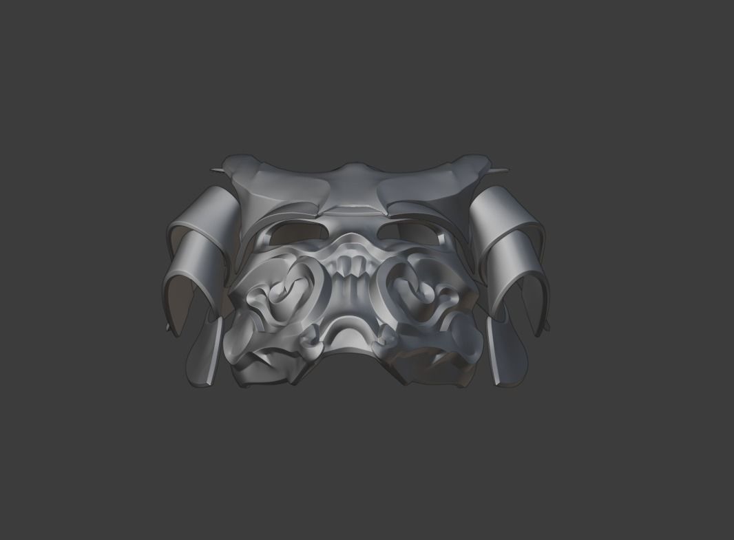 Predator mask - Samurai 3D print model_13