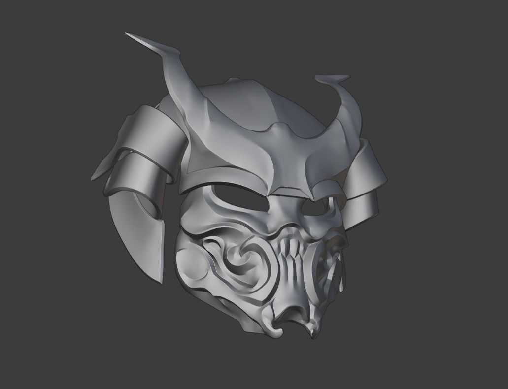 Predator mask - Samurai 3D print model_12