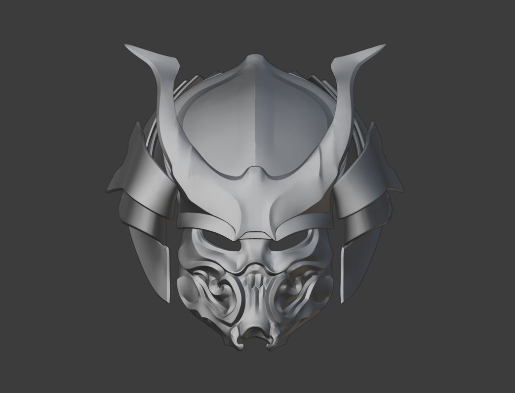 Predator mask - Samurai 3D print model_8