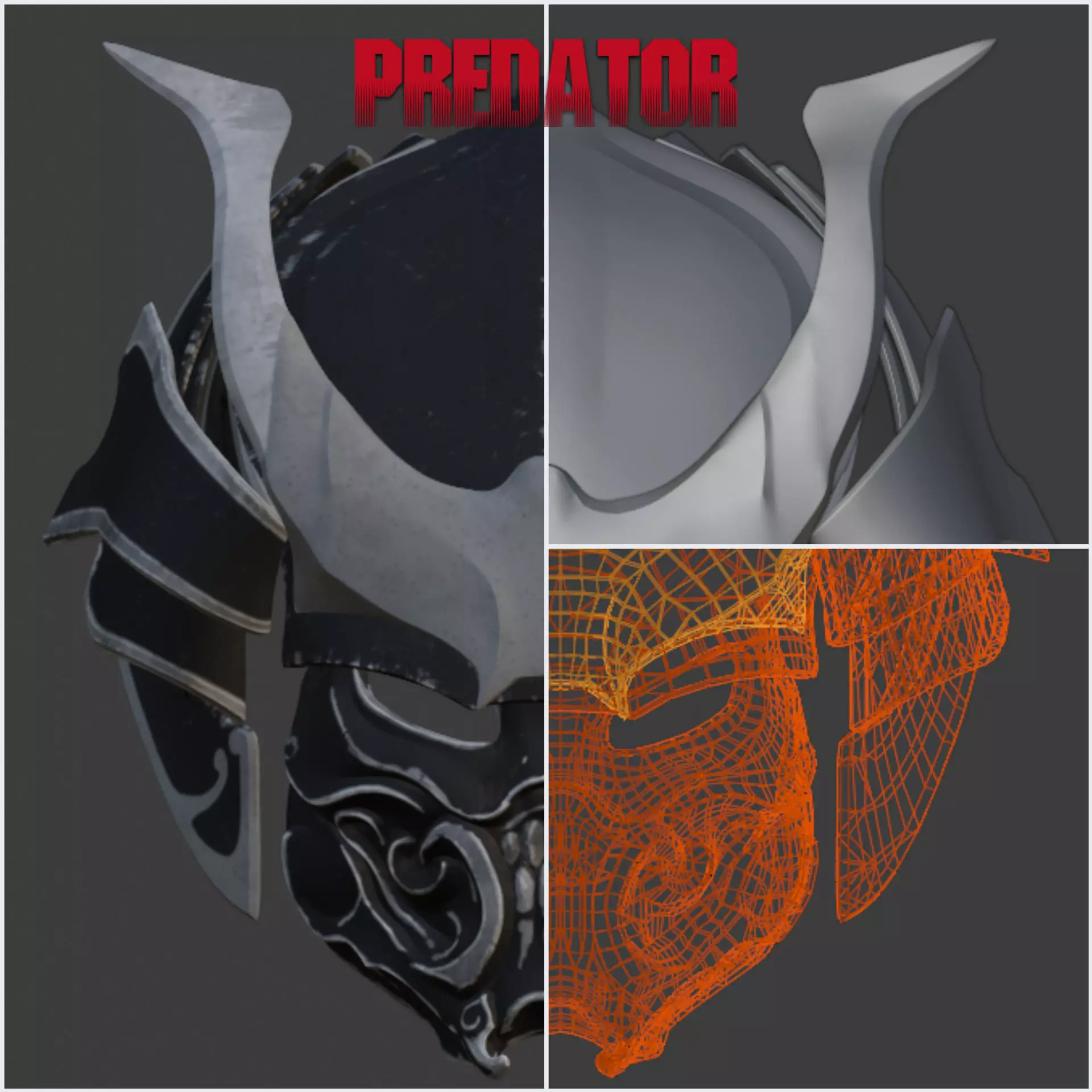 Predator mask - Samurai 3D print model_0