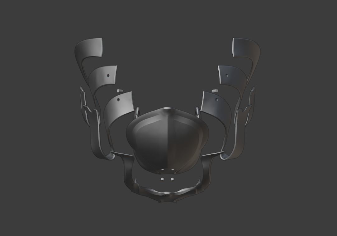 Predator mask - Samurai 3D print model_3